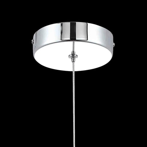 Chrome canopy of Lit Globe Crystal Pendant Light With 5W LED Dimmable Stepless Brightness Modern Hanging Fixture Model D1030-1