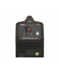 Front view of Lincoln Tomahawk 45 Handheld Plasma Cutter with 2.8 Inch LCD Screen showing 45A output and controls.