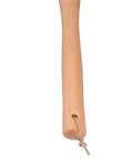Close-up of wooden handle of Heavy Duty Stainless Steel Pickaxe Hoe With Wooden Handle For Digging In The Garden