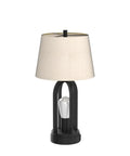 Two Light Bedside Table Lamps With Rotary Switch 3 Way Dimmable Bedroom And Living Room Lighting With USB Charging Ports Industrial Nightstand Lamps With Fabric Shade Bulbs Included black lamp with fabric shade