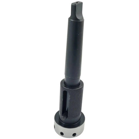 Tailstock Die Holder Set With MT3 Tapered Shank Includes Pin Punch And Four Die Holders, showing one die holder and shank.