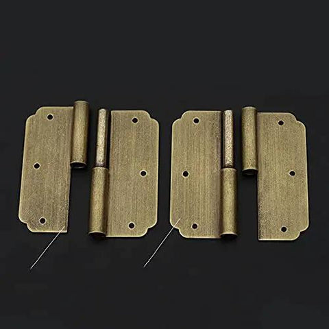 Heckin Stylish Gold Cabinet Hardware Door Hinges With Screws Vintage Butt Hinges, heavy stainless steel plates with holes for screws.