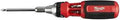 9-In-1 High Torque Ratcheting Multi-Bit Driver With Square Drive Interchangeable 3-1/2 Inch Power Groove Bits All-Metal Construction