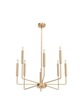 Dope Modern Farmhouse Gold 8 Light Rustic Candle Chandelier Industrial Hanging Light for Dining Room Kitchen Foyer Entryway
