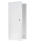 Front view of 28 Inch Structured Media Enclosure With Hinged Locking Door 20 Gauge Steel Flush Or Surface Mount for clean wall install.