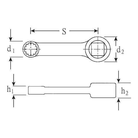 Badass 3/8 Inch Spline Drive Adaptor W/ 5/8 Inch Socket Fit diagram showcasing dimensions and angles for precise fitting.