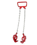 Upgraded Heavy Duty Chain Drum Lifter With 1100 Pound Capacity For Safe Vertical Lift Of 55 Gallon Steel Barrels, compact red clamp and chain.