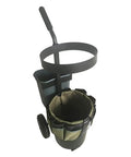 Rolling Garden Cart For Yard And Lawn Work Heavy Duty Mobile Tool Cart with Oxford Bag and 5 Gallon Bucket, black and olive green.