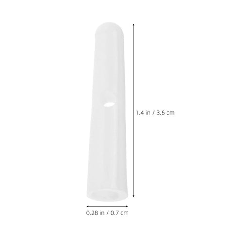 Top Shelf Folding Umbrella Repair Kit With Durable White Plastic Tail Beads And Quick Setup Design For Hassle Free Bone Coverage And Game Changing Weather Defense Slick Replacement Caps, clear plastic cap, 1.4 in long, 0.28 in wide
