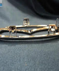 Mazda Front Logo Emblem C235 51 731A Replacement, rear view showing mounting clips, for 2006-2013 Mazda2, Mazda3, Mazda5, Mazda6