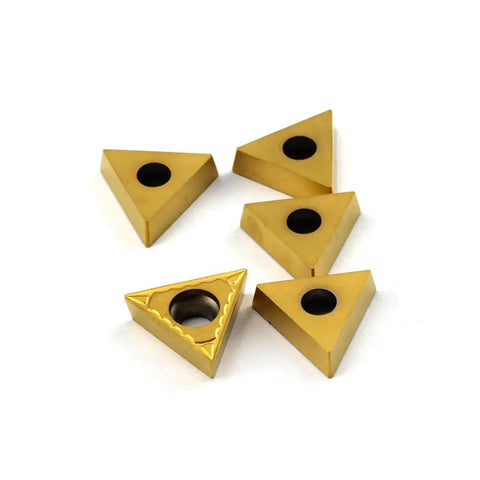 Carbide Turning Inserts TCMT16T304 TCMT32.51 Positive Cutting Action For Steel And Cast Iron Long Tool Life Low Friction Tin Coated Solid Carbide CNC Lathe Inserts Pack Of 5