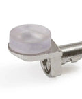 Beefy Heavy Duty Shelf Support Pins with removable glass shelves pegs and silicone bumpers in solid steel with nickel finish