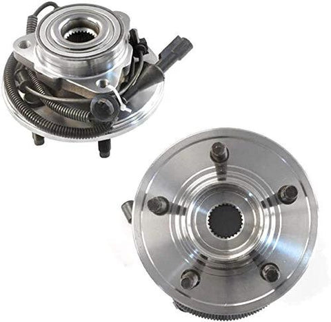 Wheel Hub And Bearing Assembly Front Left And Right 5-Lug With ABS For Ford Explorer 2002-2005, showing two units, top view.