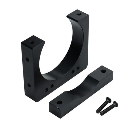 Two Pack CNC Engraving Spindle Mount Fixture For 80mm Motors Aluminum Alloy Support Base Bracket In Black Easy Install Durable 80mm Spindle Motor Clamp For CNC Routers And Engraving Machines, black aluminum clamp and screws