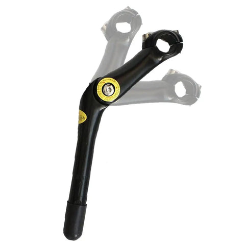 Adjustable Angle Bicycle Handlebar Stem Riser Aluminum Alloy Front Fork Stem Adapter For 25.4mm And 22.2mm Bar Clamp 180mm Quill Length Ride Ready 0 To 90 Degree Tilt Black