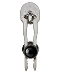 Portable Door Lock Deadbolt Device Tool Free Setup For Maximum Protection Key Bump Proof Guard Defender Home Apartment Travel Safety Child Lock One Piece Design Ultra Strong ABS Plastic in white and black, one-piece lock on door knob