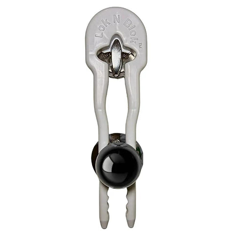 Portable Door Lock Deadbolt Device Tool Free Setup For Maximum Protection Key Bump Proof Guard Defender Home Apartment Travel Safety Child Lock One Piece Design Ultra Strong ABS Plastic in white and black, one-piece lock on door knob