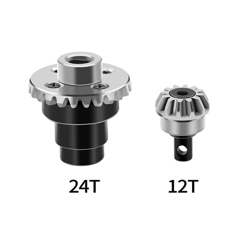 Axle Diff Gear Set 12T 24T Steel Bevel Gear Beefed Up Upgrade for FMS FCX24 1/24 and 1/18 RC Cars CNC Machined Hardened Steel Diff Gears