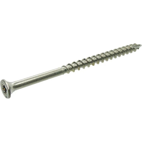 Straight Up 305 Stainless Steel Deck Screws With Star Drive For Outdoor Lumber Construction No Sweat Setup Bugle Head Fasteners, single screw image.