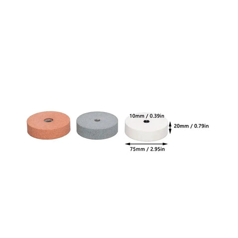 3 Inch Round Grinding Wheel For Buffing And Grinding Fits Standard Bench Grinders Abrasive Stone For Daily Use, three wheels shown