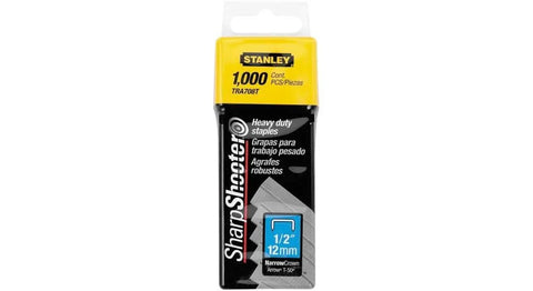 Pro Grade Half Inch Leg Staples For Staple Guns Bulk Pack One Thousand Count, heavy duty stainless steel fasteners.
