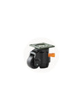 Heavy Duty Swivel Caster Wheels 4 Pack With Quick Adjust Leveling Feet Gonna Keep Your Workbench Rock Solid Smooth Rolling Durable Nylon Casters For A Flawless Shop Setup (2 Inch) black nylon caster with a metal base and an orange adjustment knob.
