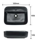 USZWBY Vessel Sinks Bathroom Vessel Sink Black Ceramic Countertop Basin dimensions 500mm x 400mm x 140mm