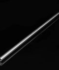 Pro Grade Heavy Duty Linear Drive Shaft Chrome Plated Carbon Steel Ultra Smooth Drop Dead Precise Optical Axis Rod For Cnc Machinery And Plant Automation 15Mm X 500Mm, polished chrome shaft on a black background.