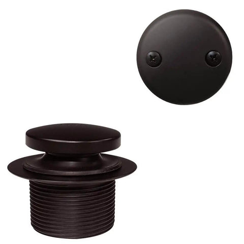 Heavy Duty 14 Inch Bathtub Waste And Overflow Assembly With Kick Style Drain Plug and Two Hole Faceplate Oil Rubbed Bronze