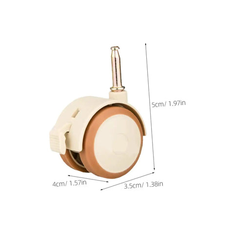 Swivel Caster Wheels With Brakes, Rubber Stem Casters For Furniture Replacement, Easy Attachment, Silent Double Wheel