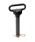 One-Inch Diameter Clevis Pin With Comfort Grip Handle, Heavy-Duty Heat-Treated Grade Eight Steel, Black Powder Coat Finish, Includes Cotter Pin
