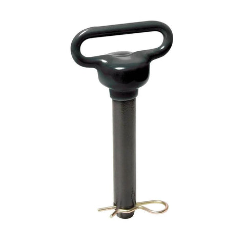 One-Inch Diameter Clevis Pin With Comfort Grip Handle, Heavy-Duty Heat-Treated Grade Eight Steel, Black Powder Coat Finish, Includes Cotter Pin
