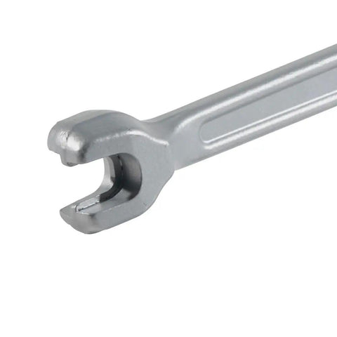 Close-up of Bell System Type Lineman Wrench Dual End With Large End Openings One And One Sixteenth Inch And One And Three Sixteenths Inch