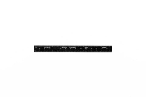 Kickass Flexible Metric Metal Ruler With Matte Black Chrome Coating, 150mm, for precise measurements in tight spaces.