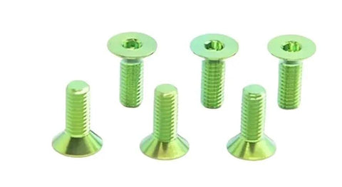 Pro Level M3 Gr5 Titanium Alloy Flat Countersunk Hex Socket Set Screws Coated In Durable Rainbow Finish For Snug Fits And Rapid Project Buildouts On Any Rig Or Machine Setup.