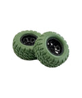 10 Piece Toy Wheel Set With 5 Shafts For RC Cars Trucks And DIY Robots 2mm Shaft By 100mm Length 36mm Rubber Tires In Green