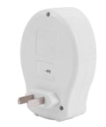 Slick Rechargeable Emergency Light Featuring Auto Trigger For Power Outages Us Plug heavy-duty wall plug adapter view from the back