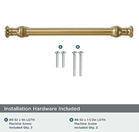 Set Of Ten 4 Inch Center Hole Brushed Brass Cabinet Pulls Solid Heavy Duty Cabinet Hardware Handle with included screws