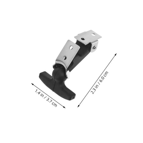 Three Pack Rubber T Handle Latch Kit For Vehicle Hood Tool Box Camper Trailer And Engineering Machines Easy Install All Weather Performance Quick Replacement Heavy Duty Rugged Design, side view with dimensions