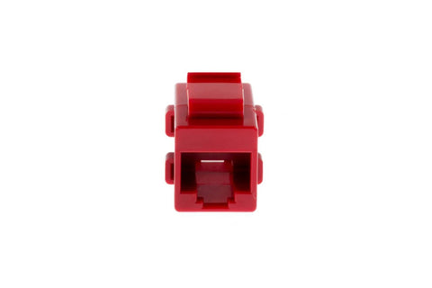 Red Cat6 RJ45 inline coupler keystone jack, female-to-female Ethernet adapter for wall plates