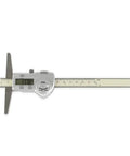 Double‑Hook Digital Depth Gauge Waterproof Stainless Steel Electronic Vernier Caliper on a white background, showing LCD display and scale.