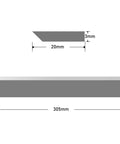 Pro Grade 12 Inch Planer Blades And Thicknesser Knives 3 Pack Reversible Hss Steel woodworking tools dimensions showing 305mm x 20mm x 3mm.