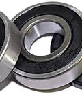 Solid Fix Bearing And Seal Repair Kit Compatible With Frigidaire Front Load Washing Machine Washer Tub featuring two metal bearings and one rubber seal.