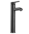 Maqulae Stainless Steel Basin Faucet, Black Tap with Bubbler (Tall) showcasing a sleek design with a modern handle.