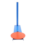 Heavy Duty Manual Pallet Wrapper With Cushioned Grip And Smooth 360 Degree Turntable Stretch Film Dispenser in blue with orange turntable.