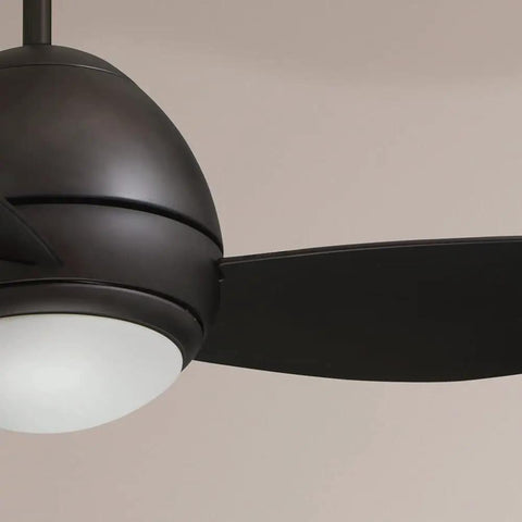 Close-up of Dope Outdoor Ceiling Fan With Remote And Dimmable LED Light Kit 44 Inch Bronze Low Profile With Weather Resistant Blades