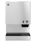 Heavy-Duty Commercial Nugget Ice Maker, Air Cooled Stainless Steel Exterior, front view with ice and water dispensing controls.