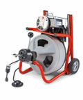 Heavy Duty 115 Volt Electric Conduit Bender Machine Featuring Autofeed And C45 Integral Wound Cable Designed To Bend Rigid Pipe Like Butter, side view.