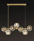 Long Lights Pendant Light for Living Room Dining Room Hanging Light Indoor Lighting Chandelier for Kitchen Island,for House with crystal shades.