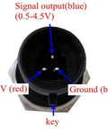 Close-up view of connectors on Stainless Steel 0 to 2500 Psi Pressure Transducer Sensor With 5V Output 0.5 To 4.5V For Oil Fuel Air Water 1 8 27 NPT Thread.
